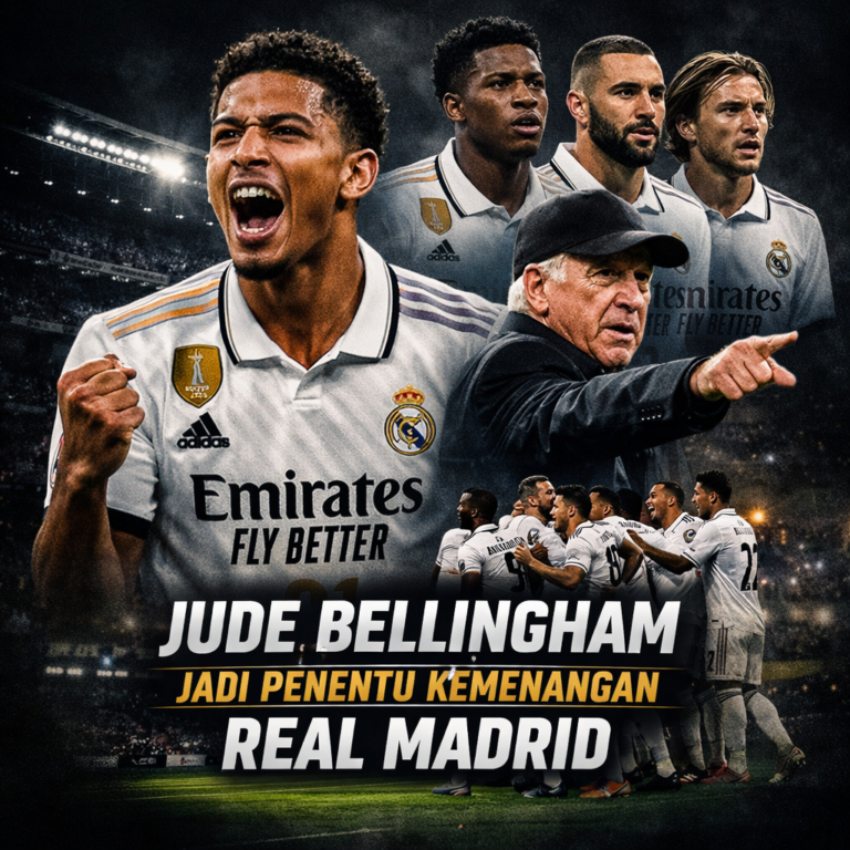 Jude Bellingham Madrid merayakan gol penentu kemenangan